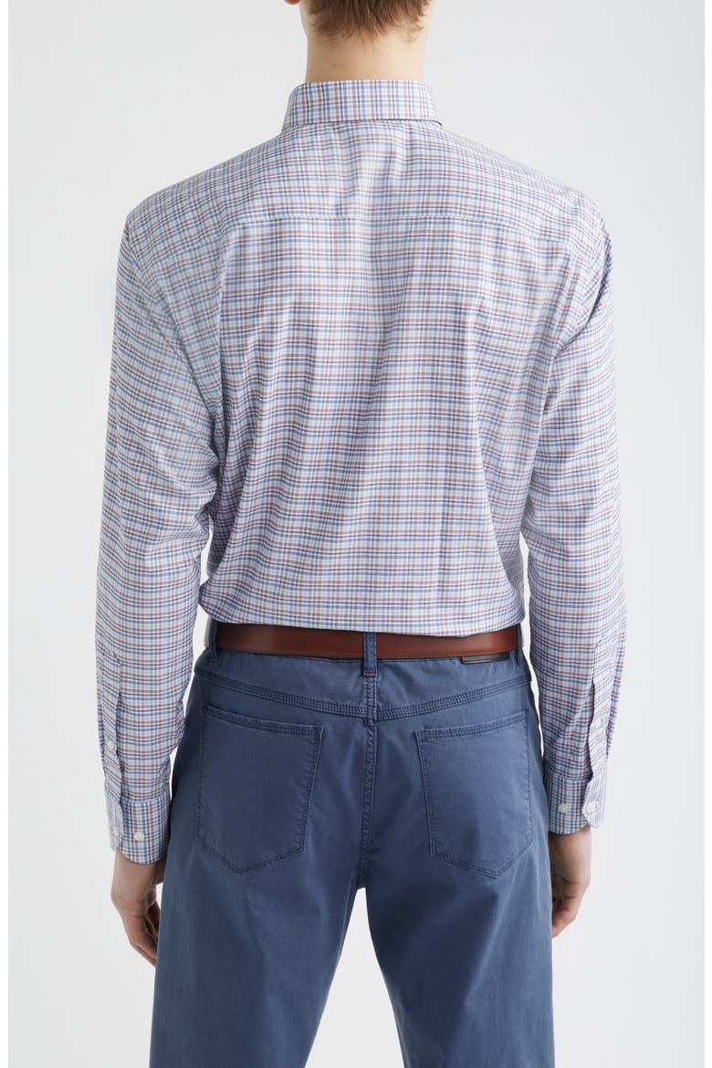 Wayne Performance Plaid Button Down Sport Shirt, Alternate, color, BLUE FREESIA