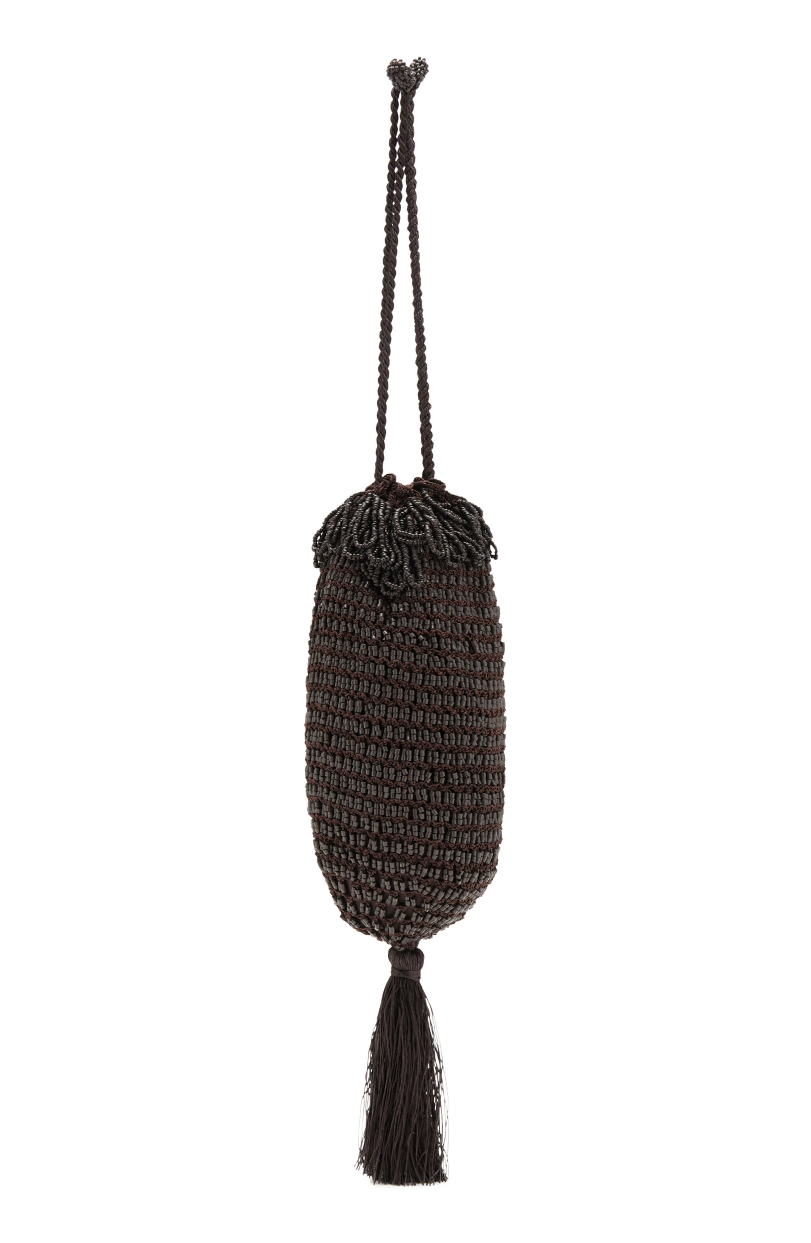 Beaded Handbag, Main, color, CHOCOLATE