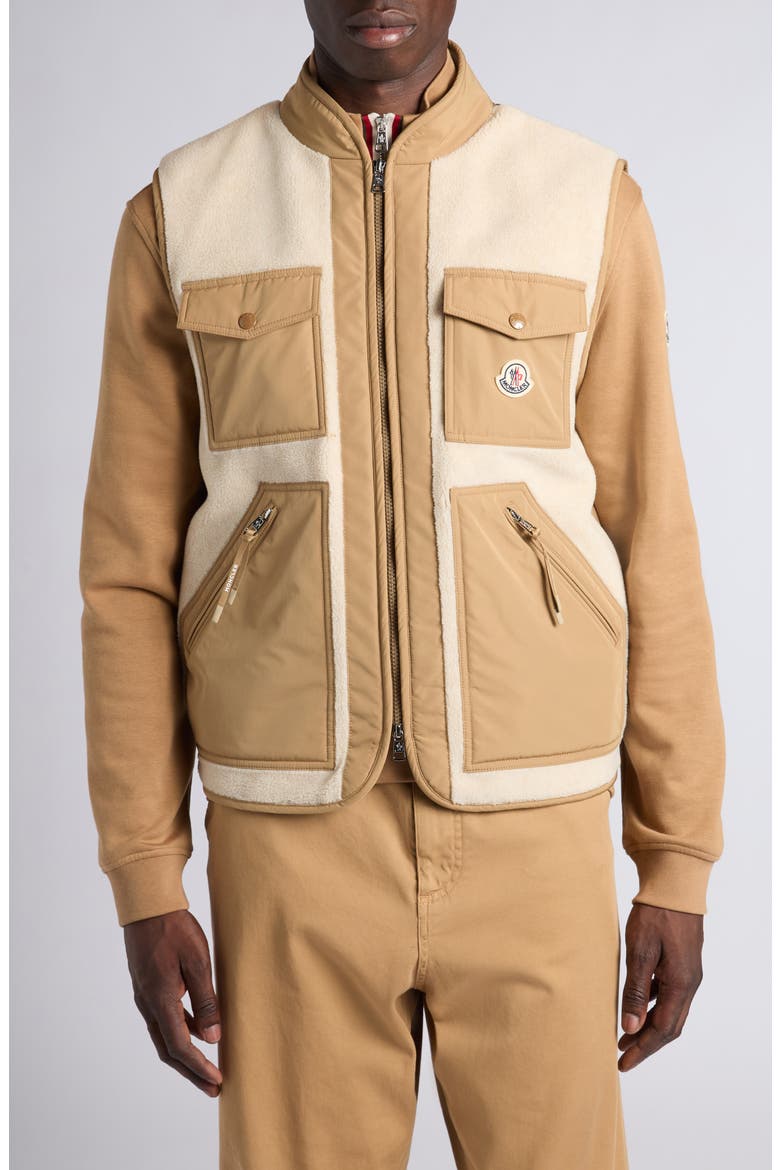 Karakai Mixed Media Down Vest, Main, color, GOLDEN SAND