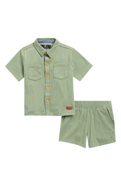 Co-Ord Button-Up Shirt & Shorts Set (Baby)