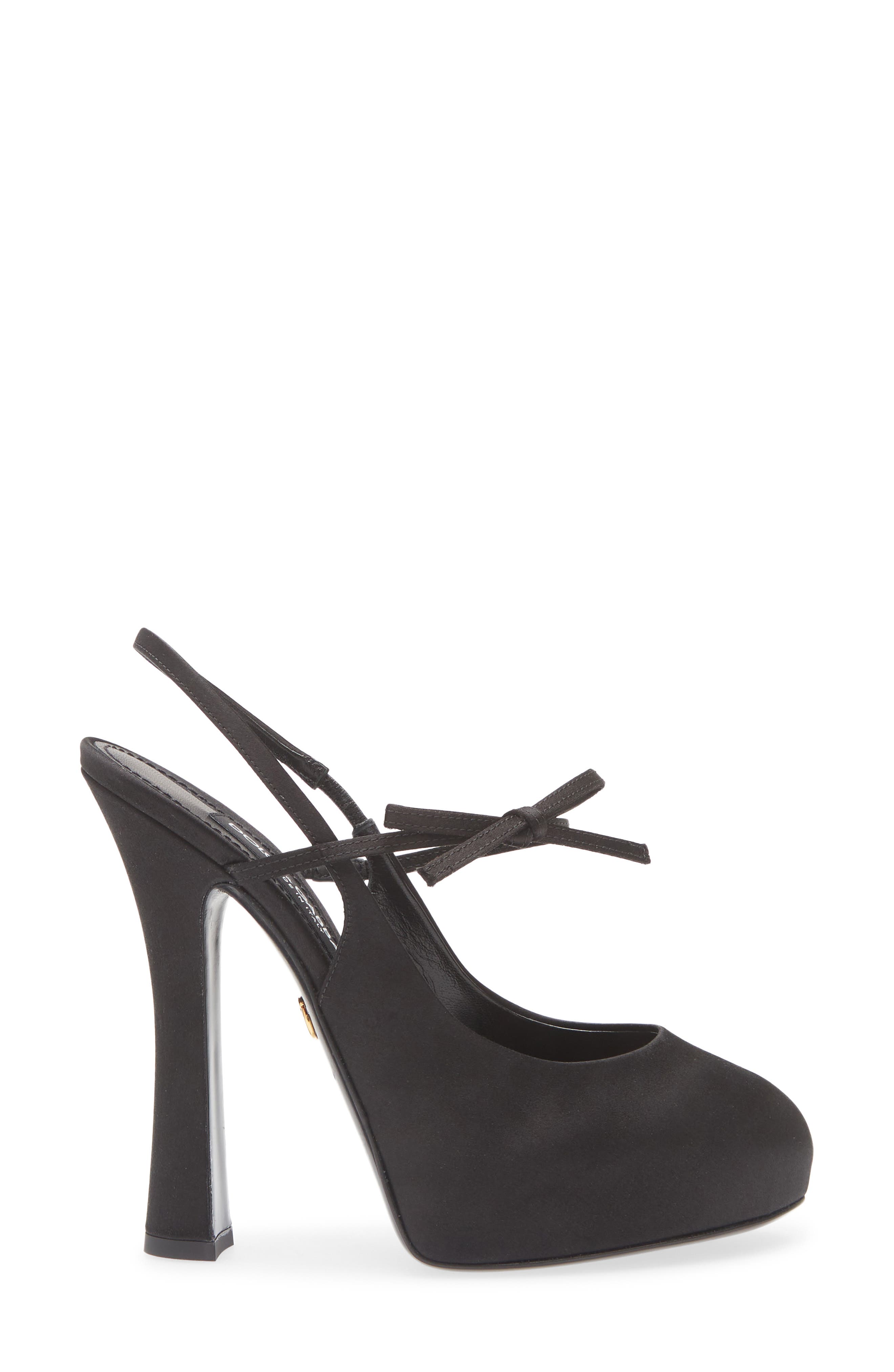 Dolce&Gabbana Vally Slingback Pump, Alternate, color, 8B956 Nero/ Nero