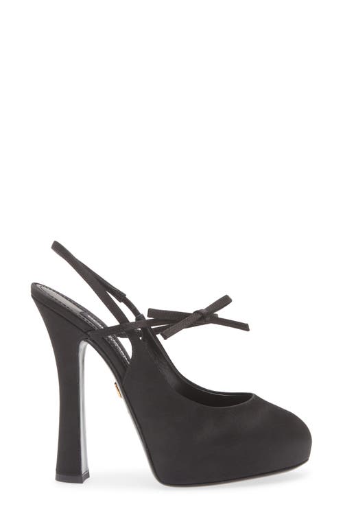 Dolce & Gabbana Vally 105 Satin Slingback Pumps In Black
