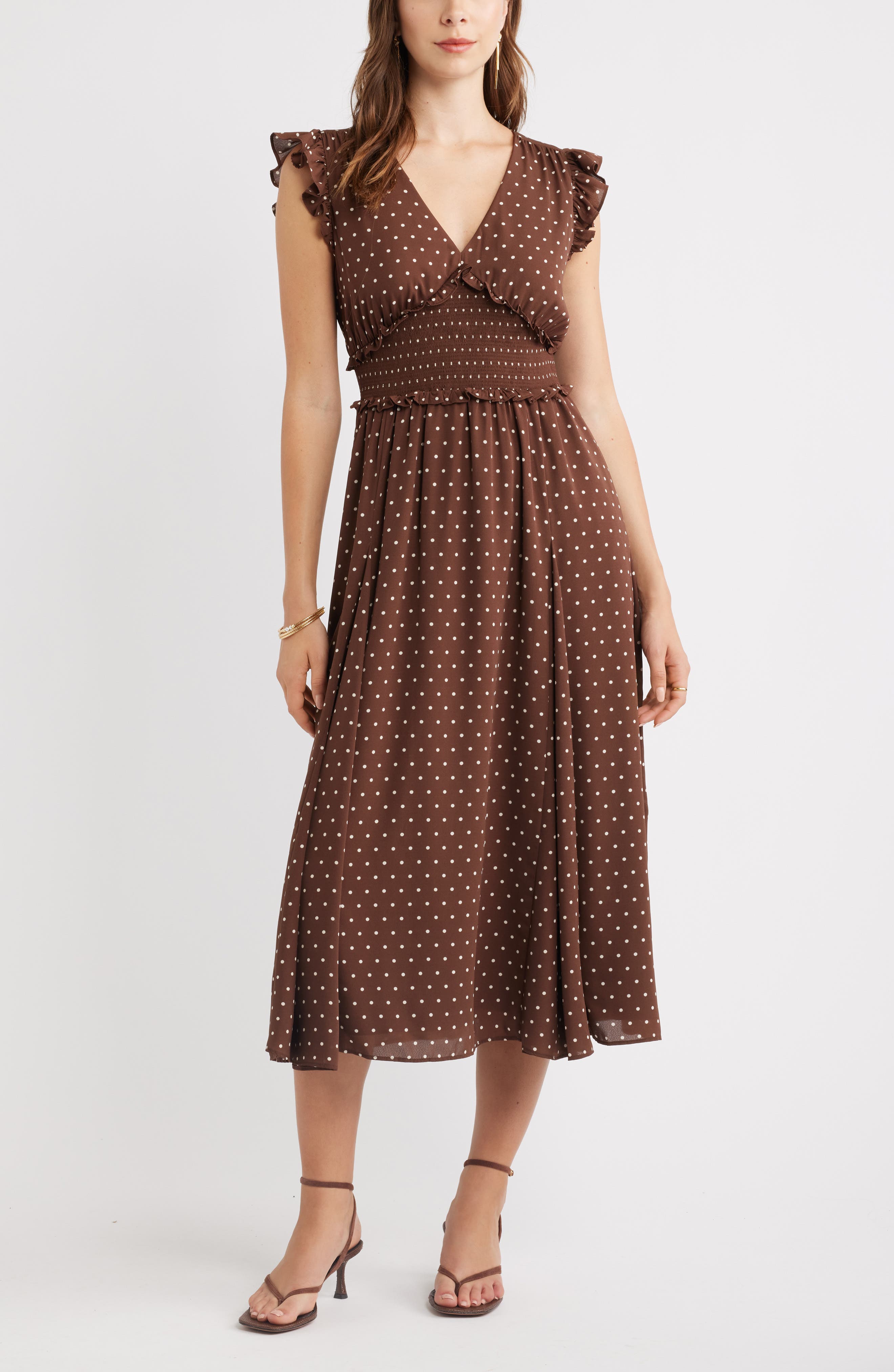 selected BROWN- IVORY KATE DOT