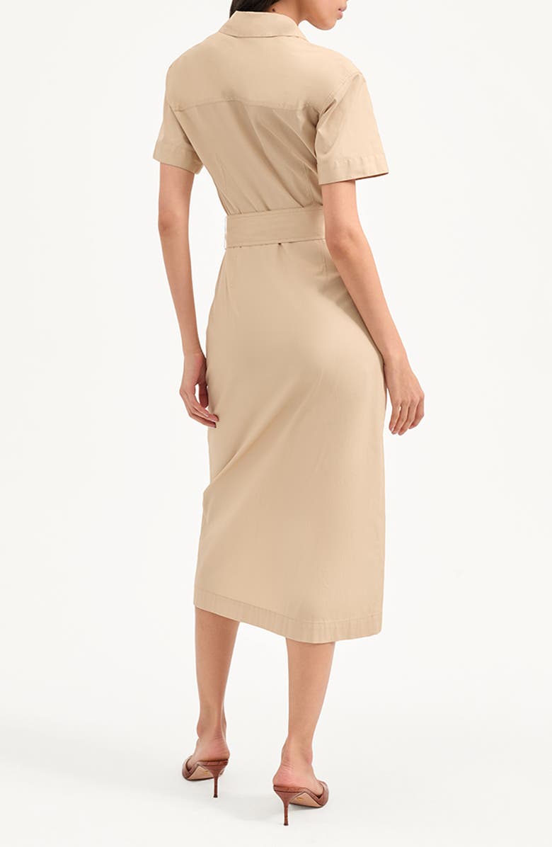 Veronica Beard Tabby Belted Shirtdress, Alternate, color, Stone Khaki