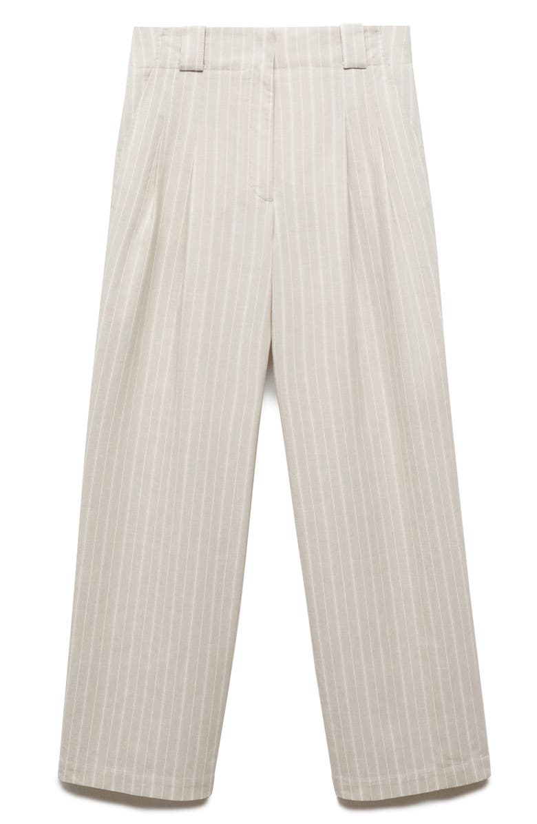 MANGO Stripe Straight Leg Pants, Alternate, color,