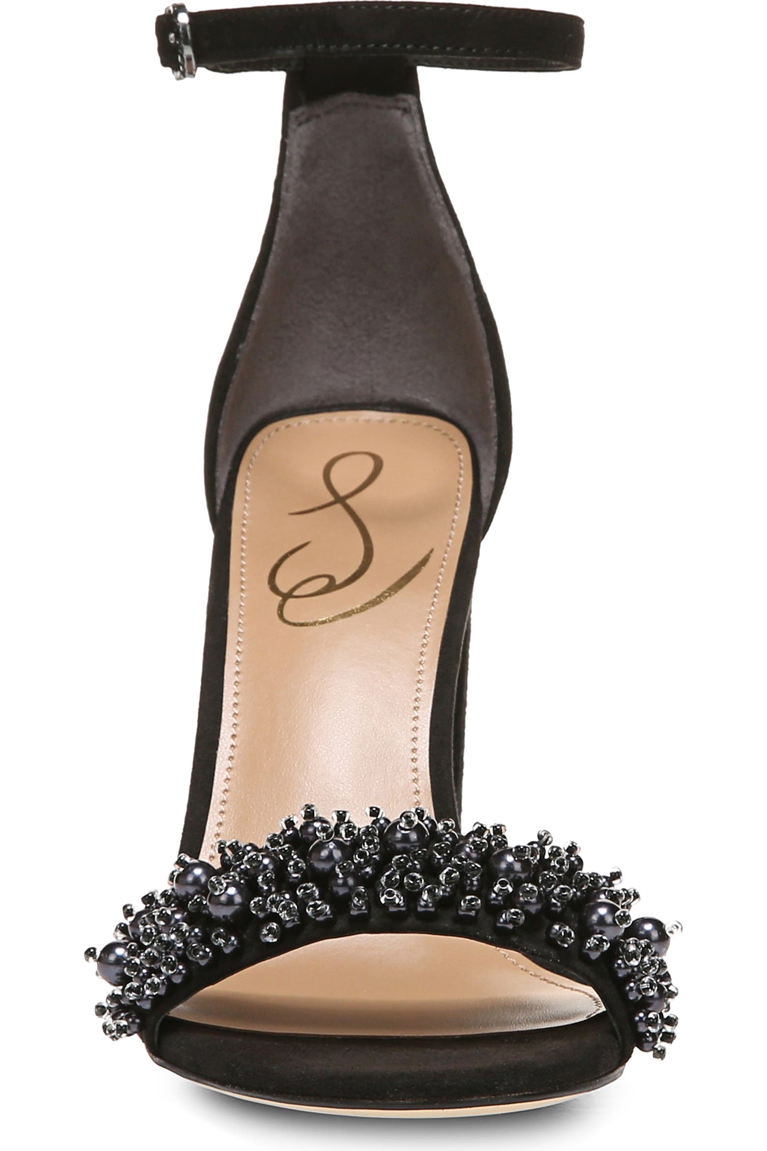Ship Perla Sam Edelman Yaro Perla Beaded Block Heel Sandal (Women) | Nordstromrack