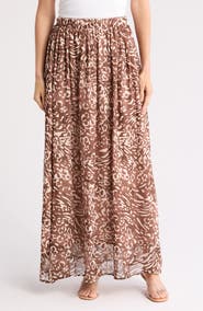 Renee C Animal Print Maxi Skirt