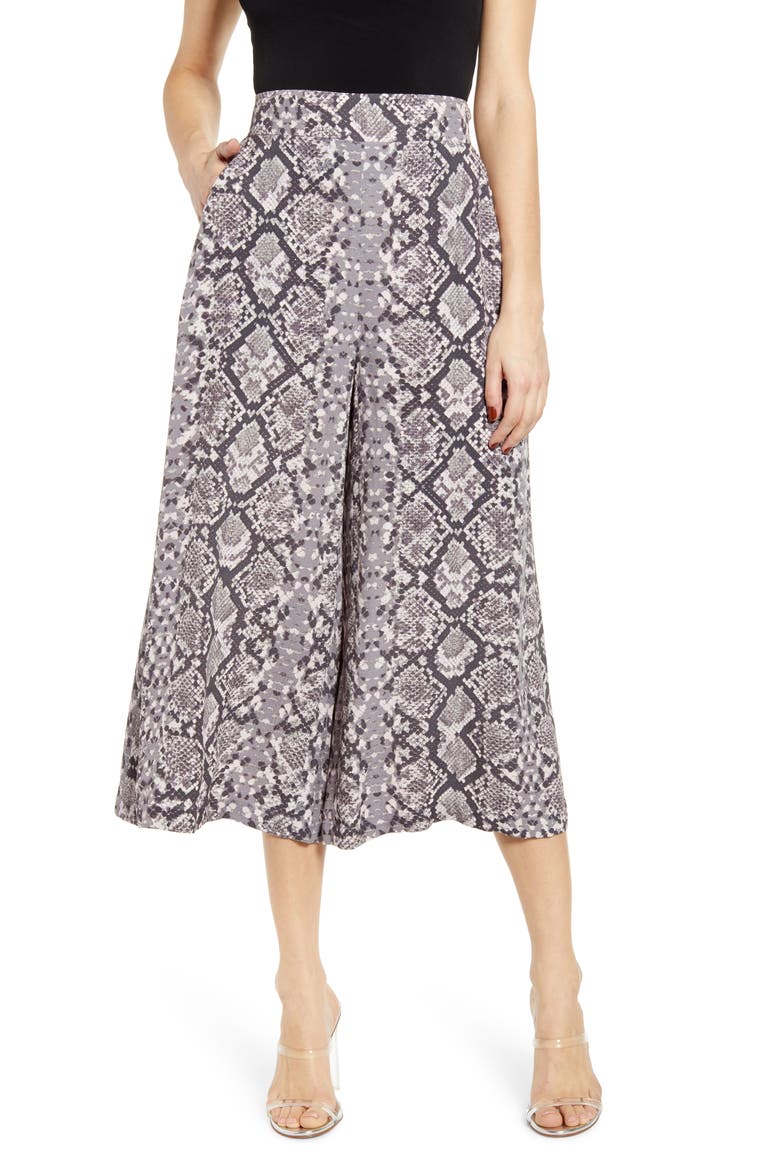 Easy Crop Pants, Main, color, GREY MARBLE SNAKESKIN