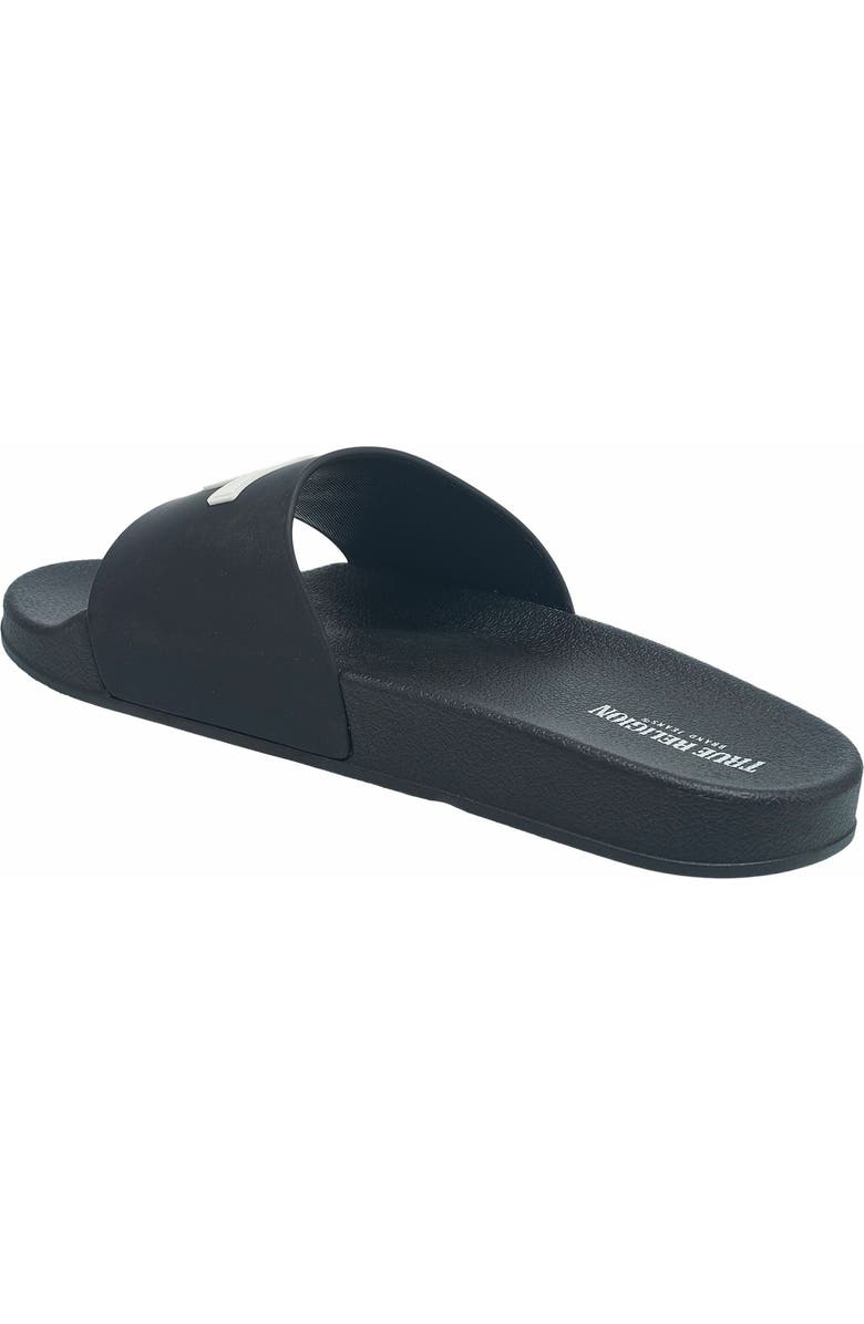 True Religion 112 Logo Slide, Alternate, color, Black