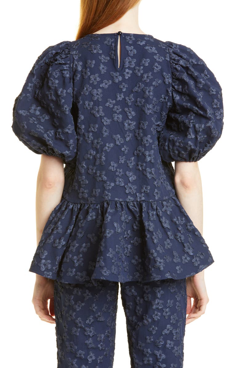 Stine Goya Liw Floral Jacquard Peplum Blouse, Alternate, color,
