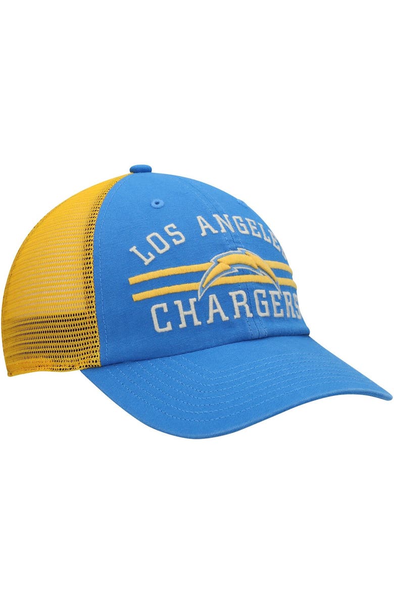 '47 Men's '47 Powder Blue/Gold Los Angeles Chargers Highpoint Trucker Clean Up Snapback Hat, Alternate, color, Powder Blue