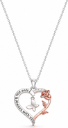 Donatello Gian Two Tone Butterfly And Heart Necklace