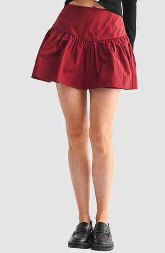 All in Favor Flounce Cotton Miniskirt