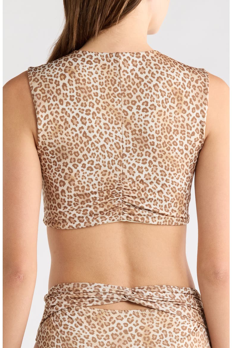 Olivia Leopard Twist Front Bikini Top, Alternate, color, LIGHT LEOPARD