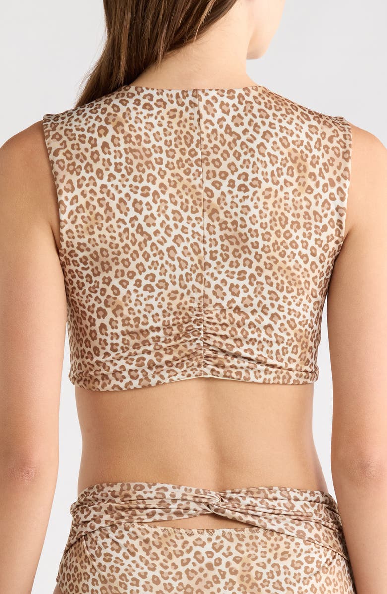 Ramy Brook Olivia Leopard Twist Front Bikini Top, Alternate, color, Light Leopard