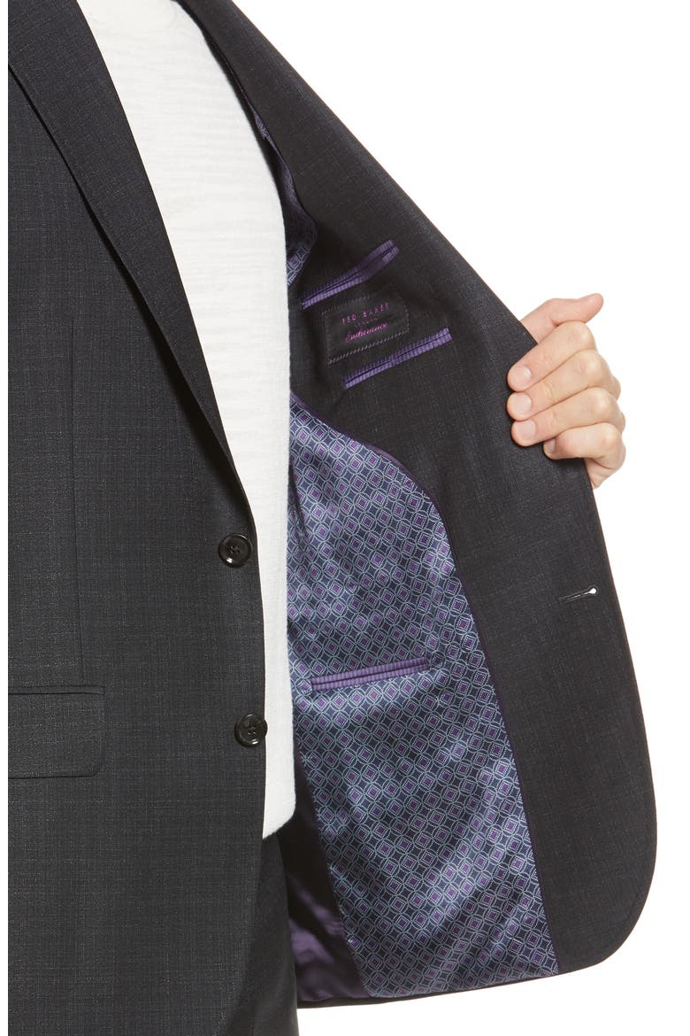 Jay Trim Fit Solid Wool Suit, Alternate, color, BLACK