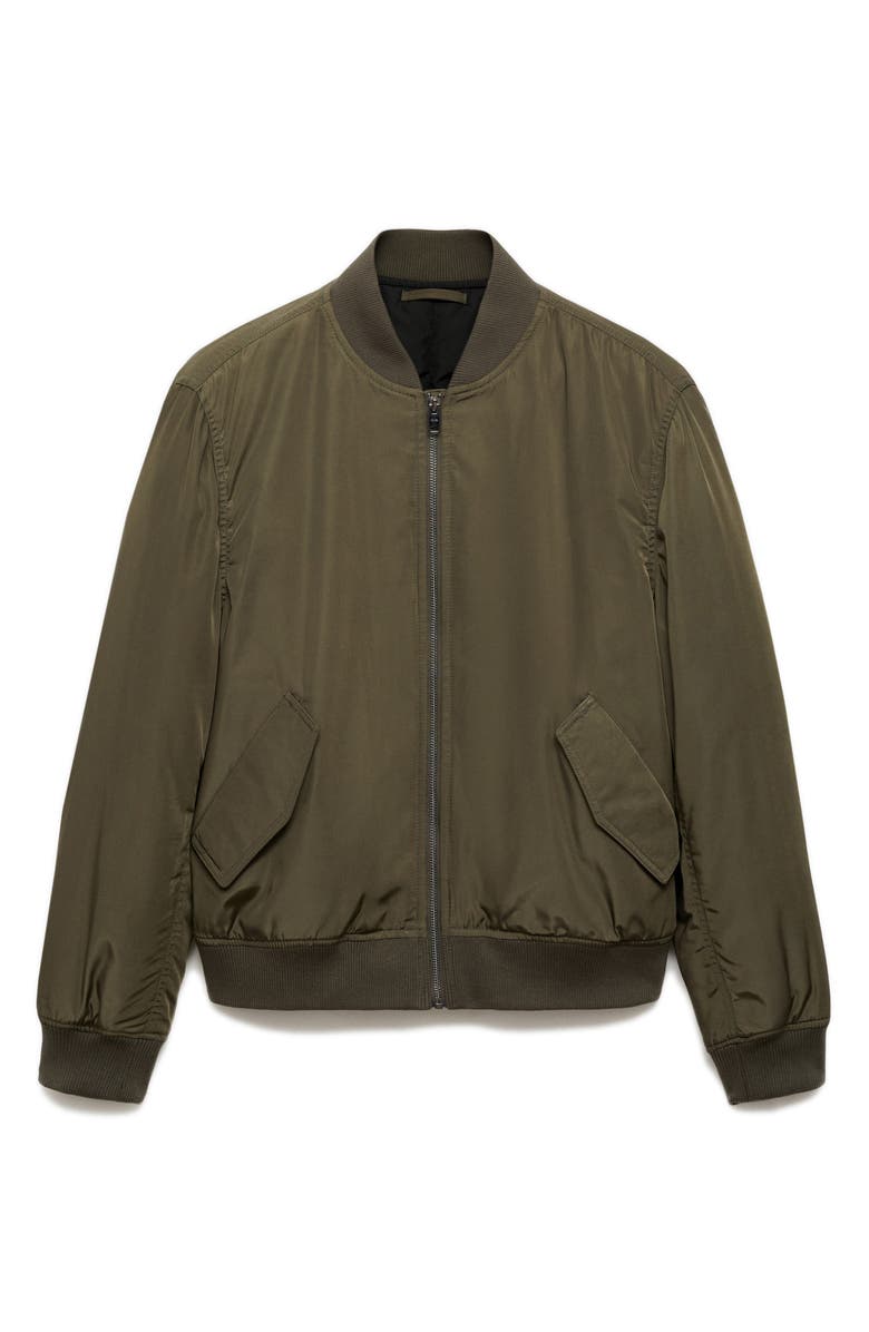 MANGO Water Repellent Quilted Bomber Jacket, Alternate, color, 