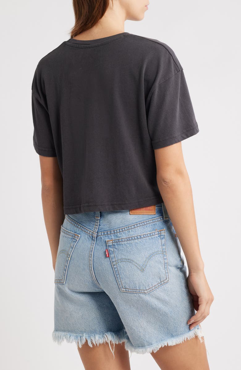 Hurley Society Island Boxy Crop Cotton T-Shirt, Alternate, color, Off Black