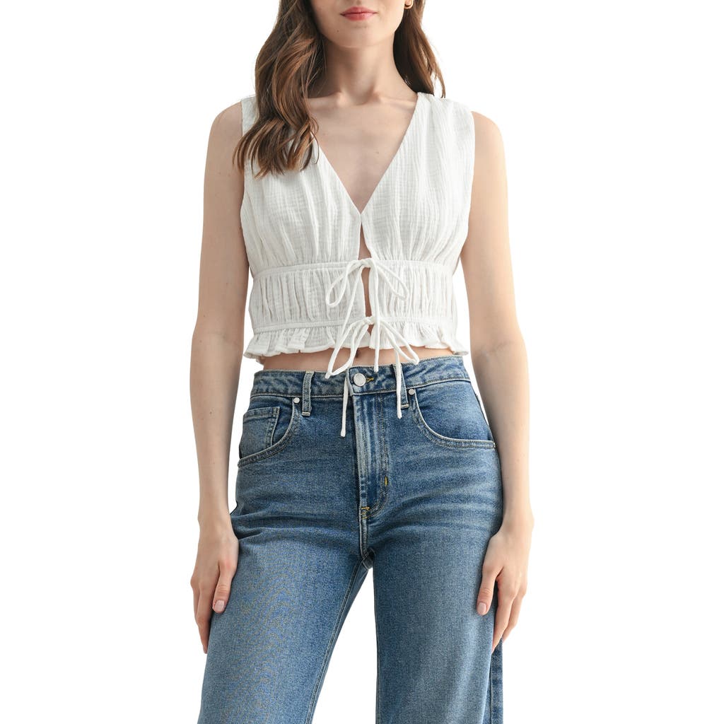 Lush Front Tie Cotton Gauze Crop Tank