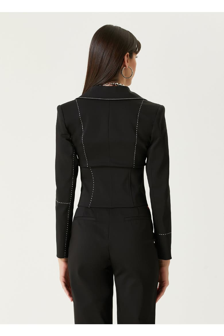 Free Heaven Stitch Detail Corset Blazer, Alternate, color, black