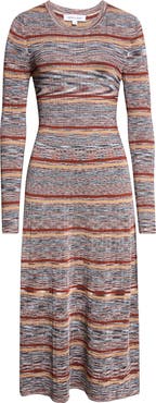 Veronica Beard Nami Stripe & Space Dye Long Sleeve Sweater Dress