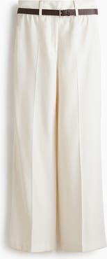H&M Belted Tailored Trousers