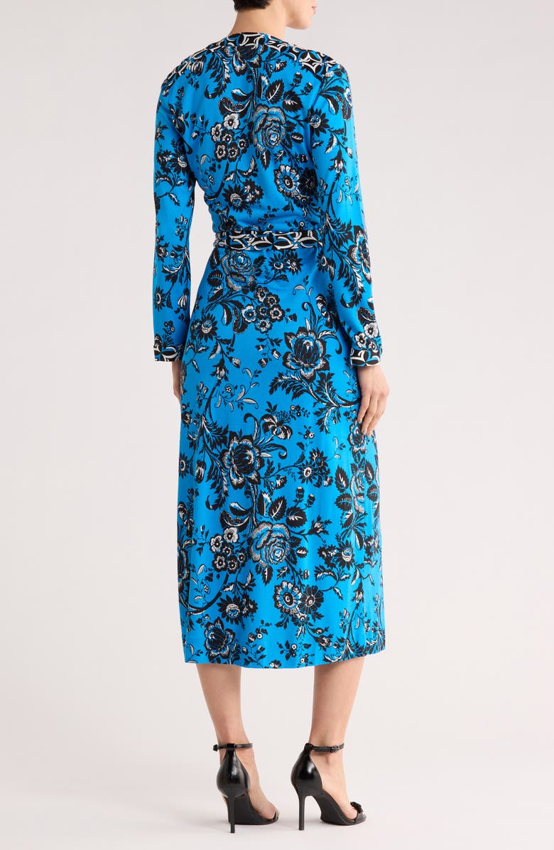 Diane von Furstenberg Dancia Floral Print Wrap Dress, Alternate, color, Night Vine Bu L/ Gig Tile Bu L