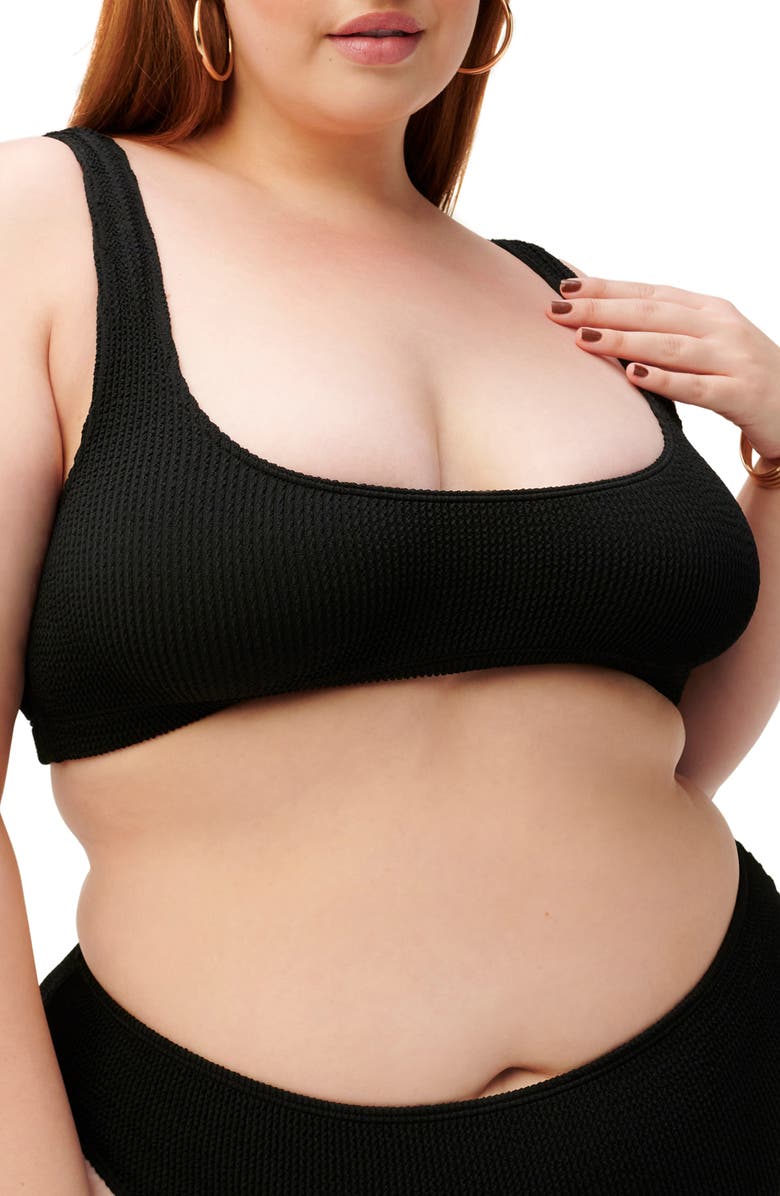 Good American Always Fits Scoop Neck Bikini Top, Alternate, color, 