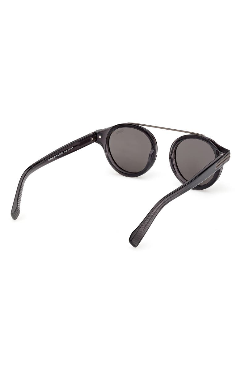 ZEGNA 48mm Small Geometric Sunglasses, Alternate, color, 
