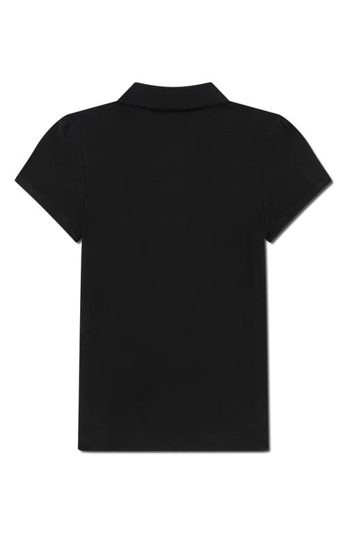 Lacoste Kids' Organic Cotton Piqué Polo In Black
