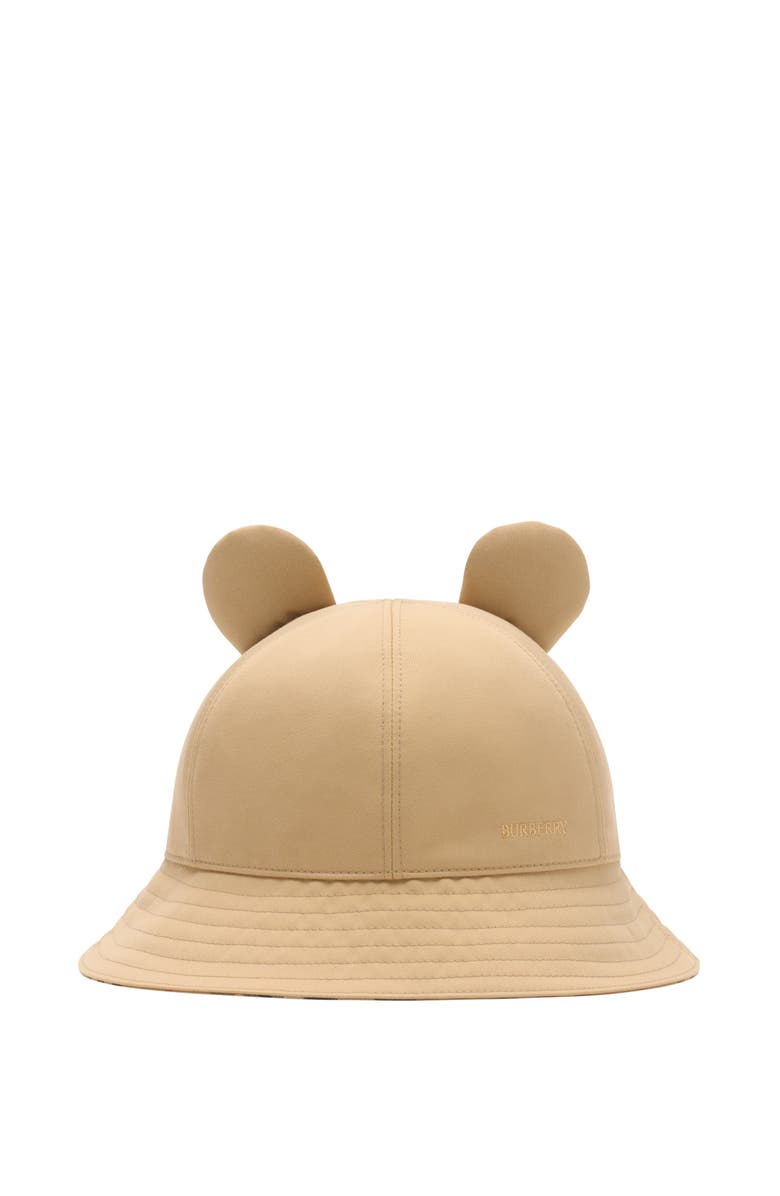 Burberry Thomas Bear Cotton Bucket Hat, Main, color, Honey Beige
