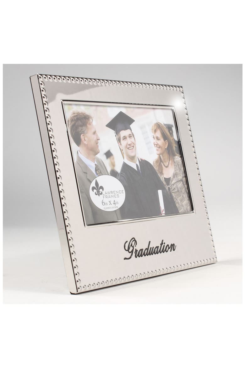 Beaded Graduation 4x6 Frame, Alternate, color, SILVER
