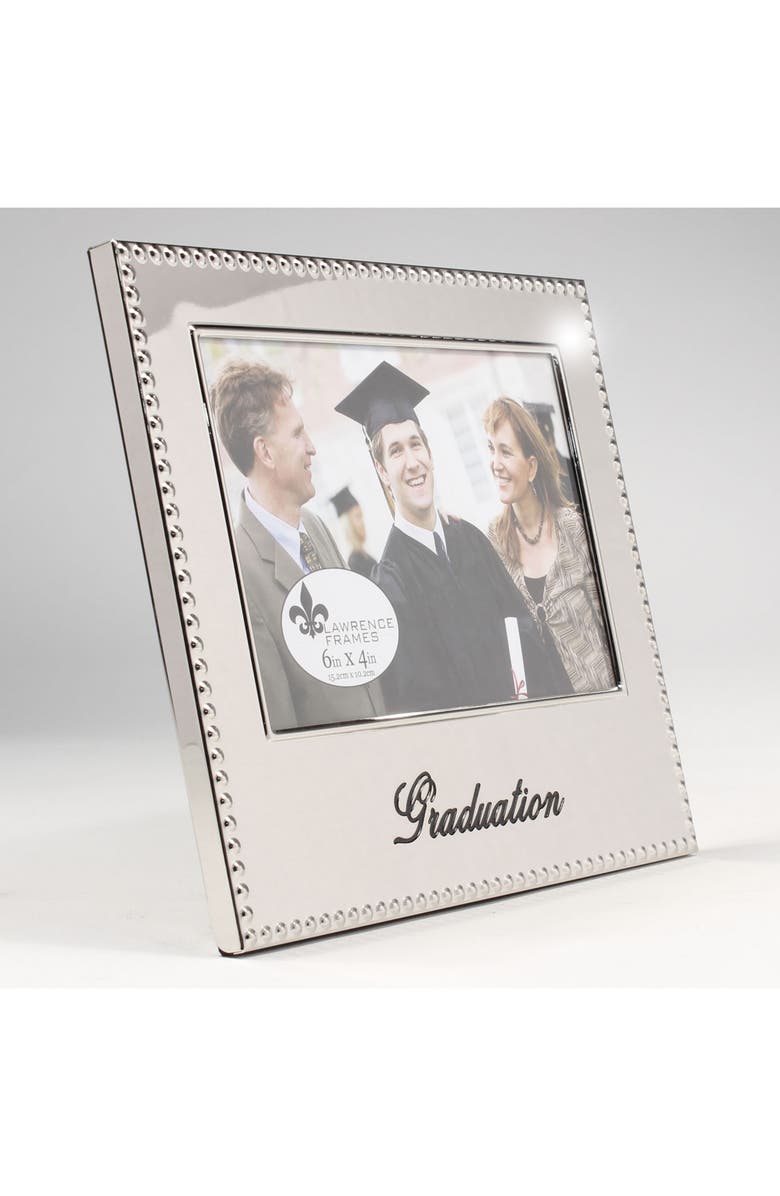 Lawrence Frames Beaded Graduation 4x6 Frame, Alternate, color, Silver
