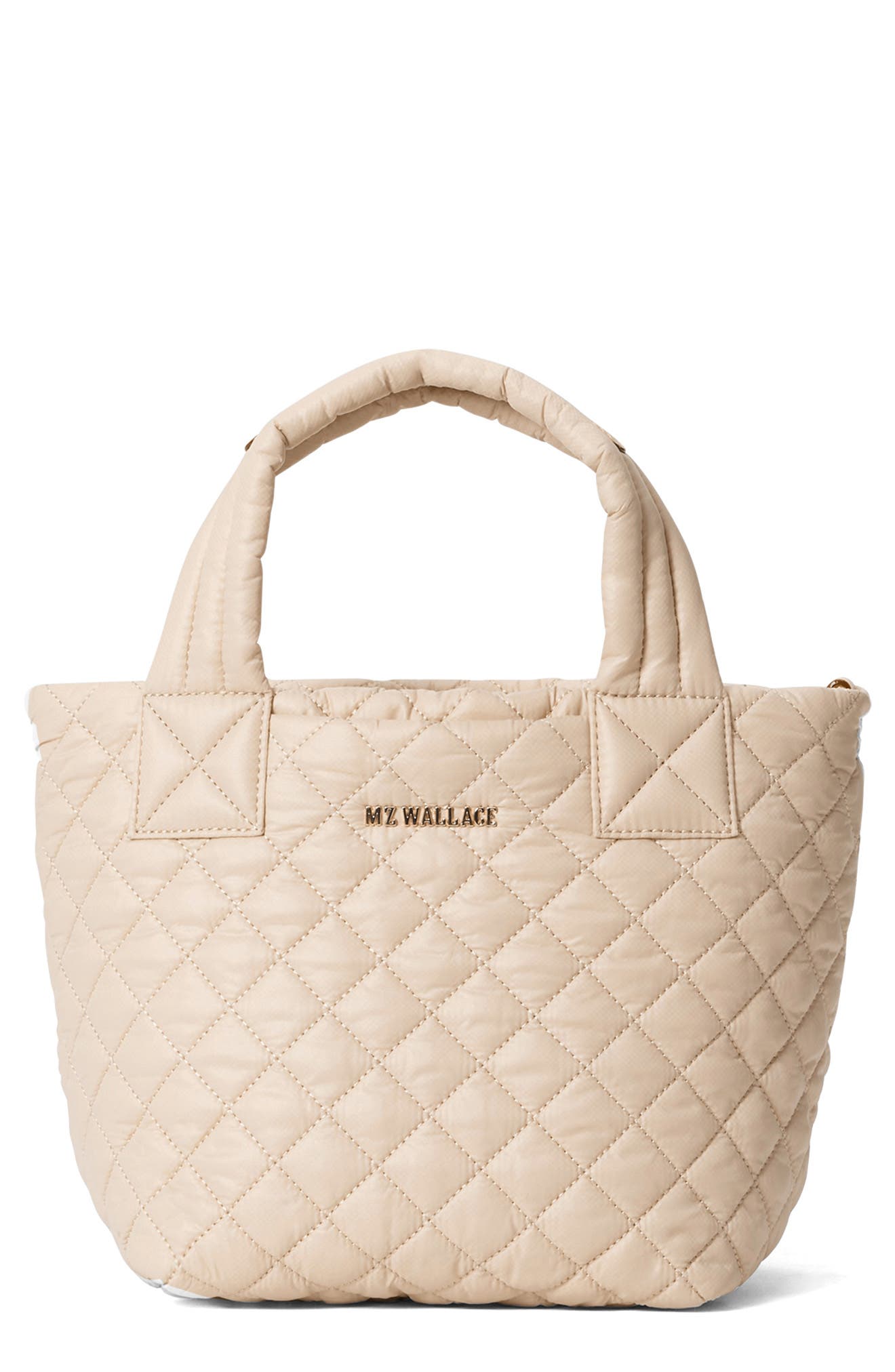 Mini Metro Deluxe Quilted Tote Bag, Main, color, BUFF