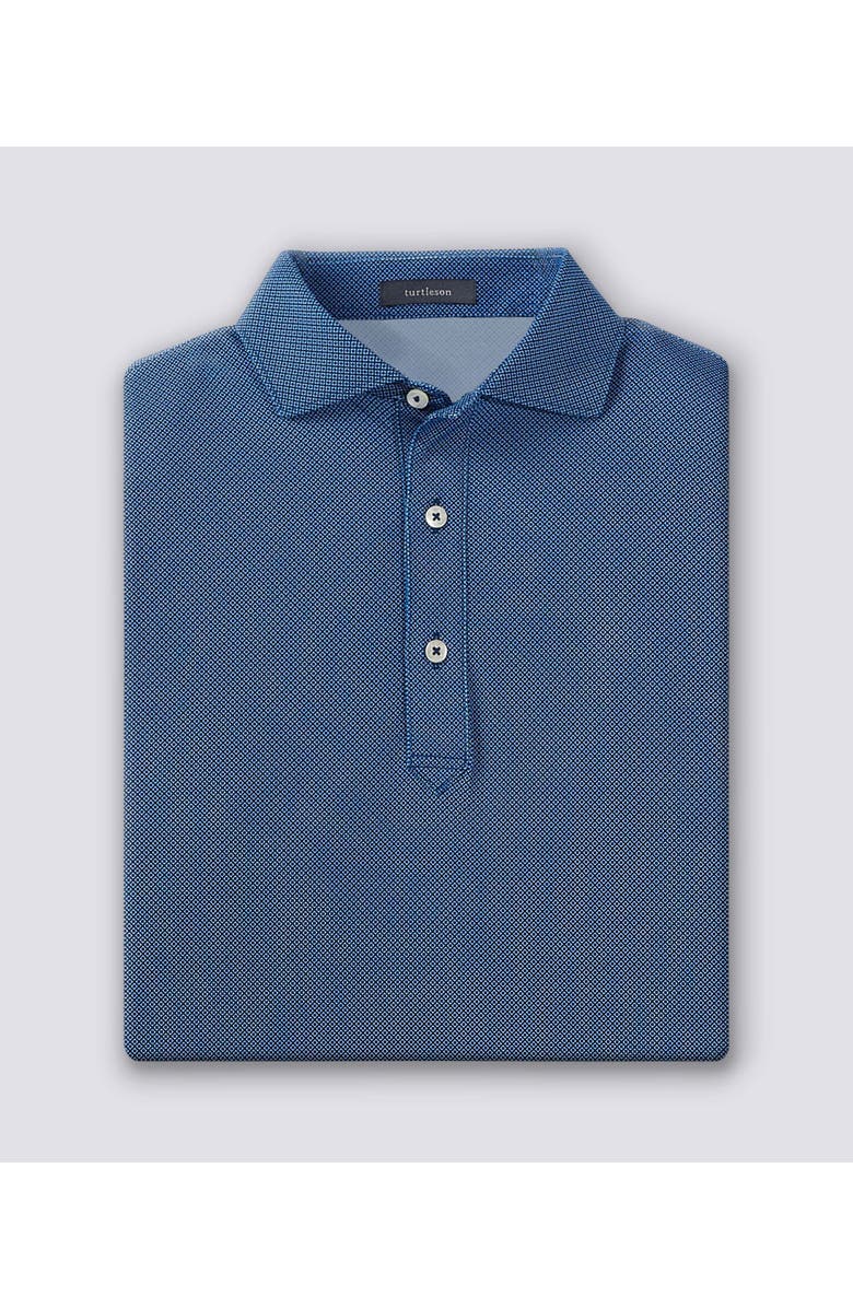 Turtleson Clarence Mini Diamond Jacquard Performance Polo, Main, color, Navy