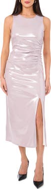 1.STATE Shimmer Ruched Sleeveless Dress