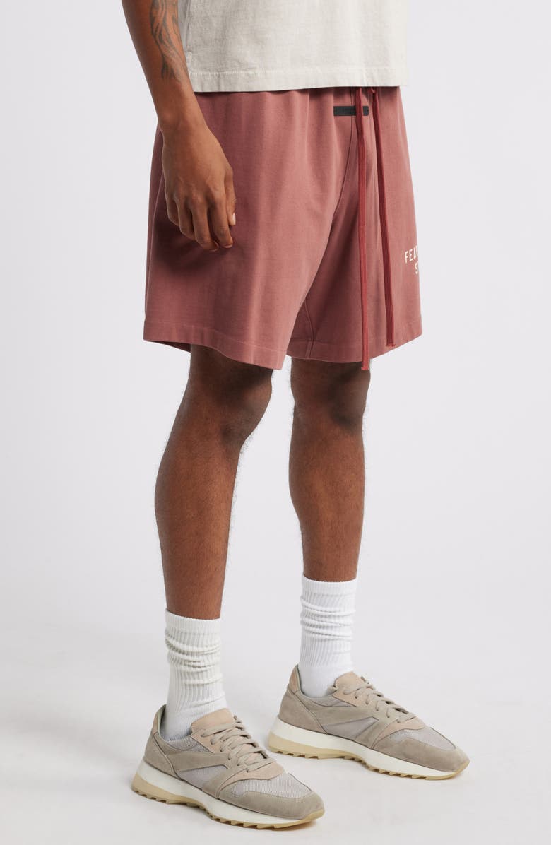 Fear of God Essentials Gender Inclusive Heavy Cotton Fleece Soccer Shorts, Alternate, color, 