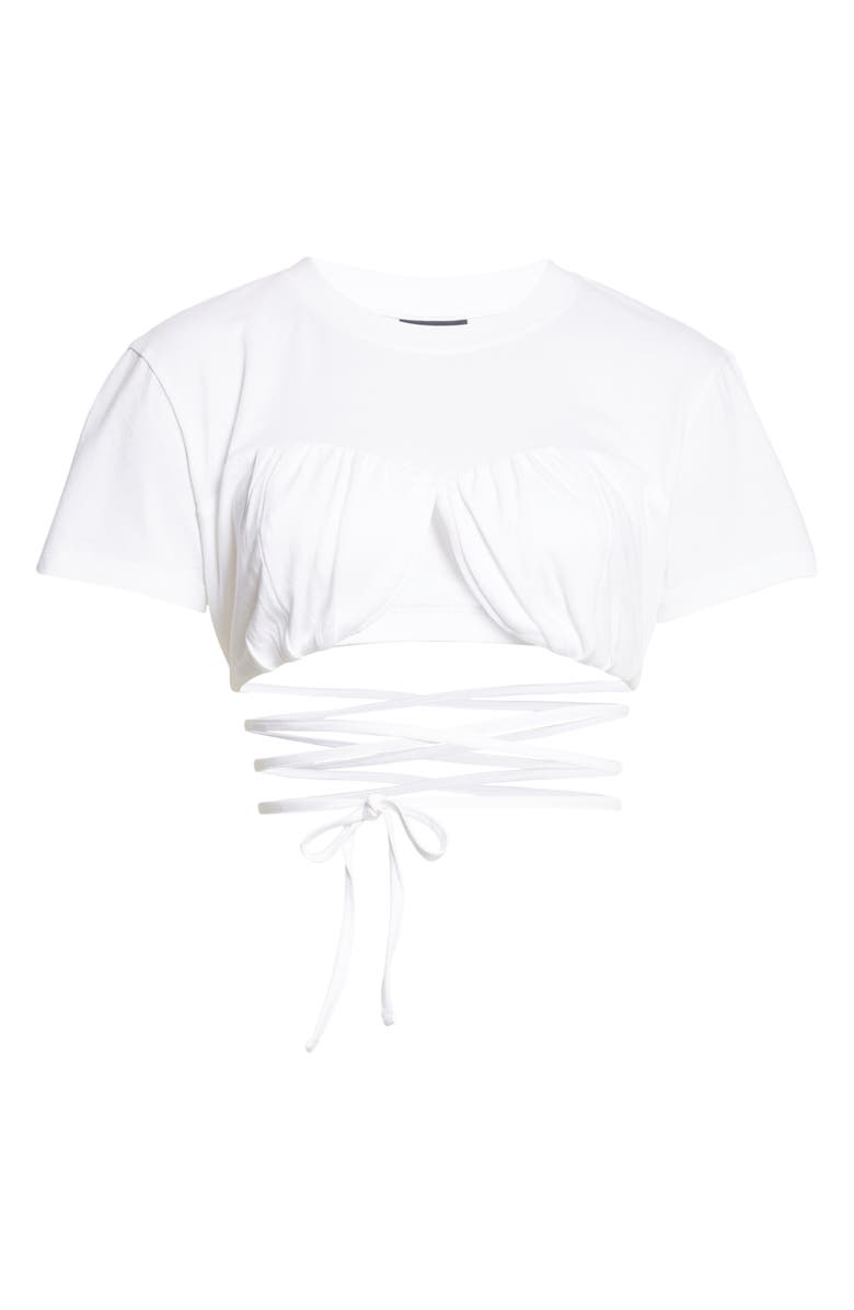 Jacquemus Le Baci Underwire Crop T-Shirt, Alternate, color,