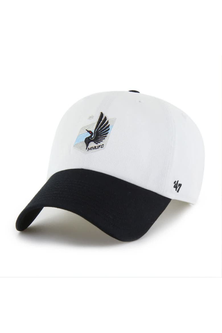 Men's '47  White Minnesota United FC Two-Tone Clean Up Adjustable Hat, Main, color, White