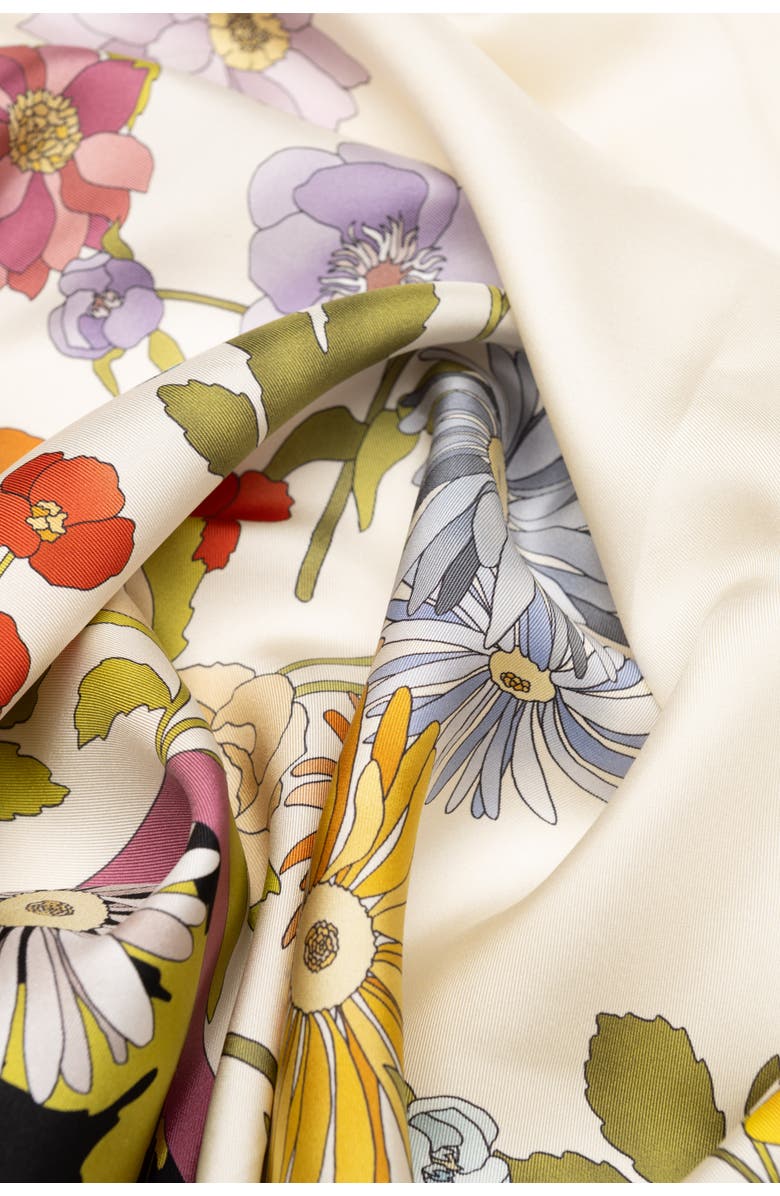 Elizabetta Carlotta - Hand Rolled Silk Foulard for Women, Alternate, color, Black