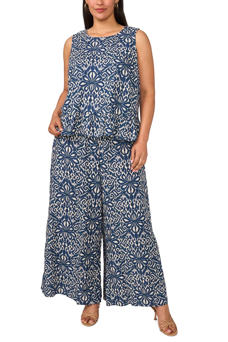 Sleeveless Peplum Top, Alternate, color, OCEANSIDE