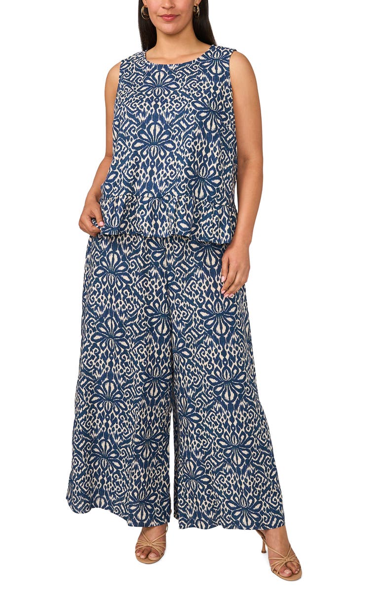 Vince Camuto Sleeveless Peplum Top, Alternate, color, Oceanside