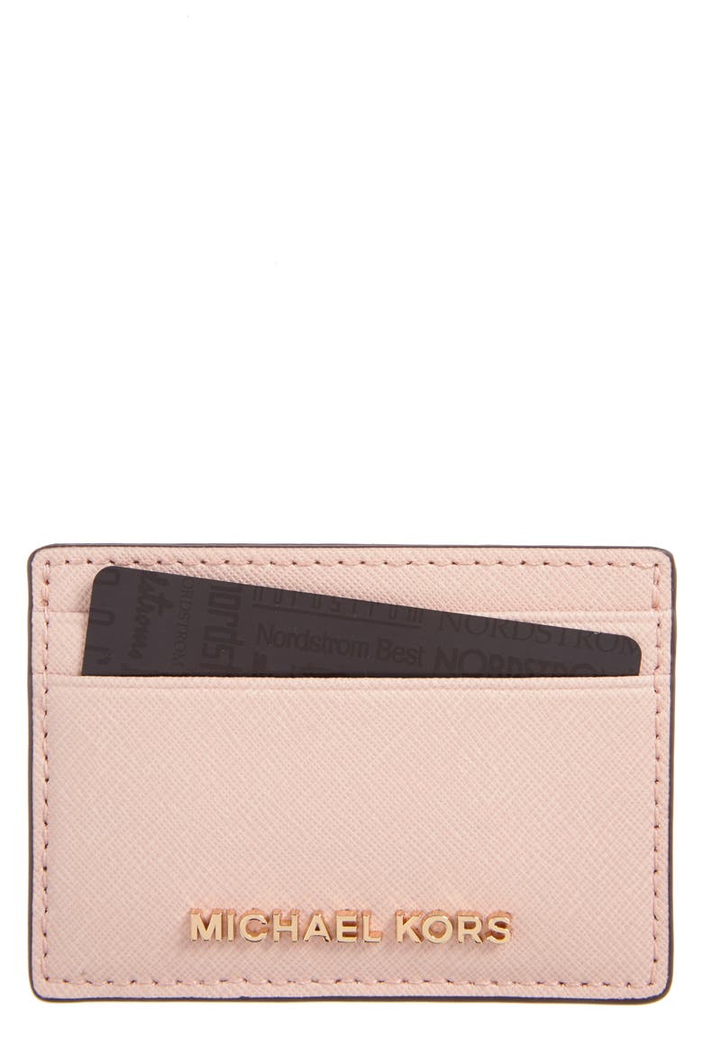 'Jet Set' Card Holder, Main, color, SOFT PINK
