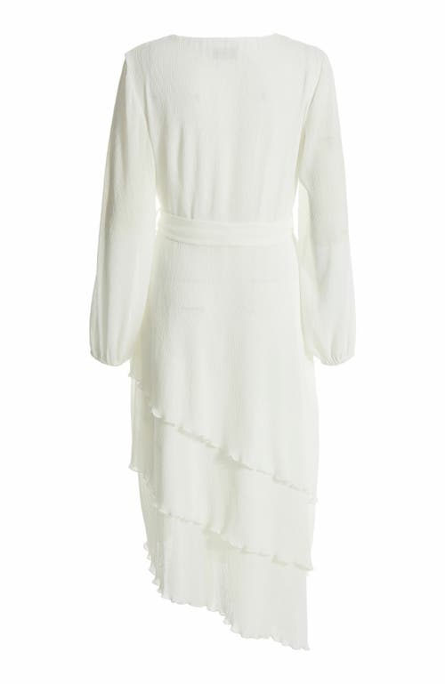 Quiz Crinkle Chiffon Asymmetric Wrap Dress In White