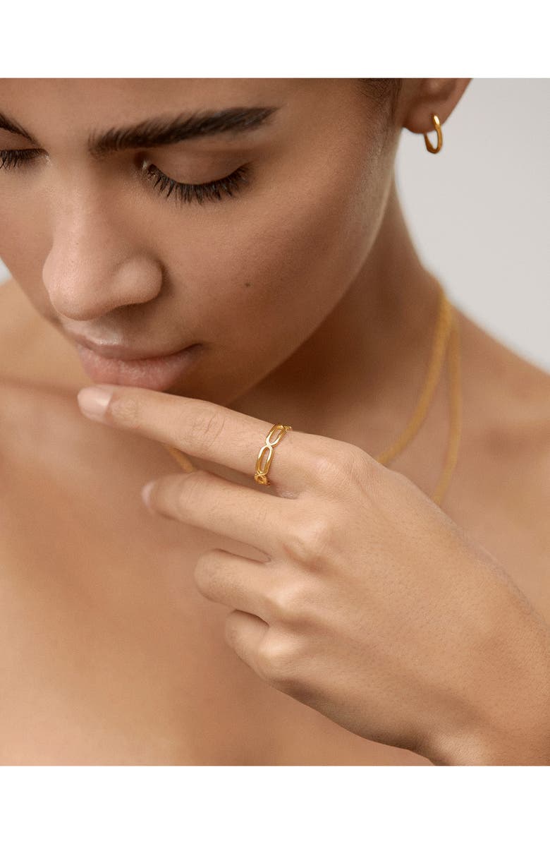 Monica Vinader Paper Clip Stacking Ring, Alternate, color, 18Ct Gold Vermeil/ Silver