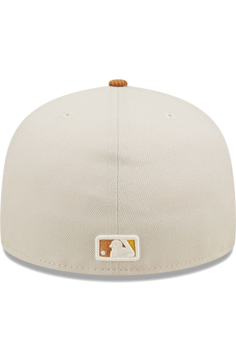 New Era Men's New Era Cream/Brown Los Angeles Dodgers Corduroy Visor 59FIFTY Fitted Hat, Alternate, color, 
