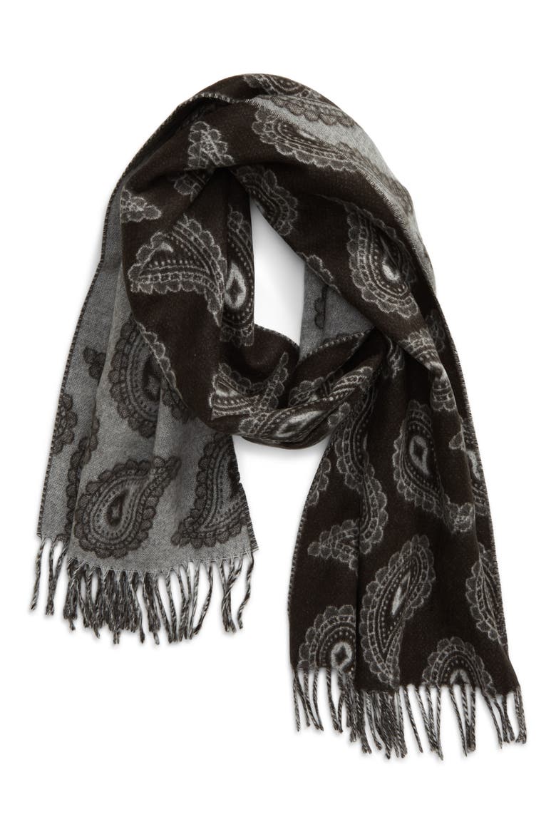 Paisley Scarf, Main, color, BLACK
