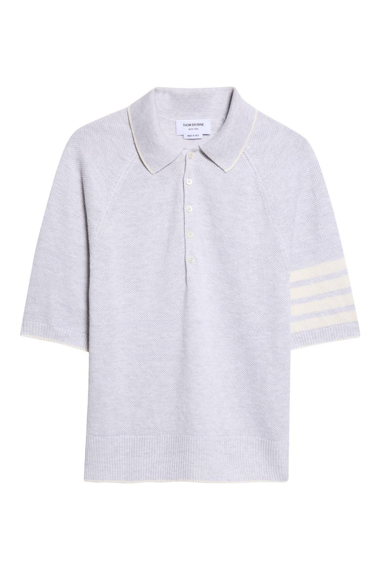 Linen & Cotton 4-Bar Relaxed Fit Polo, Alternate, color, PALE GREY