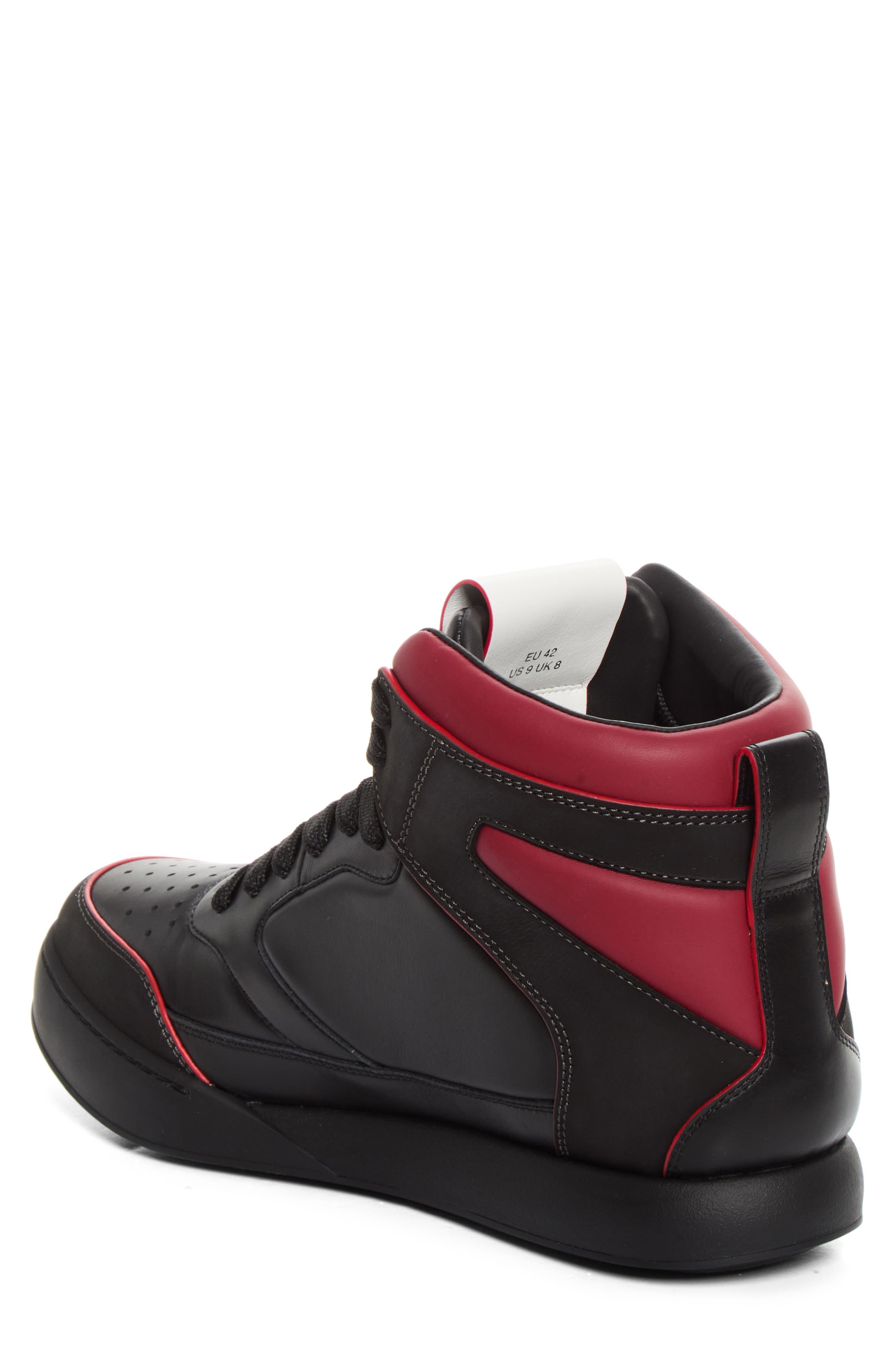 Yard Court High Top Sneaker, Alternate, color, BLACK/ BURGUNDY