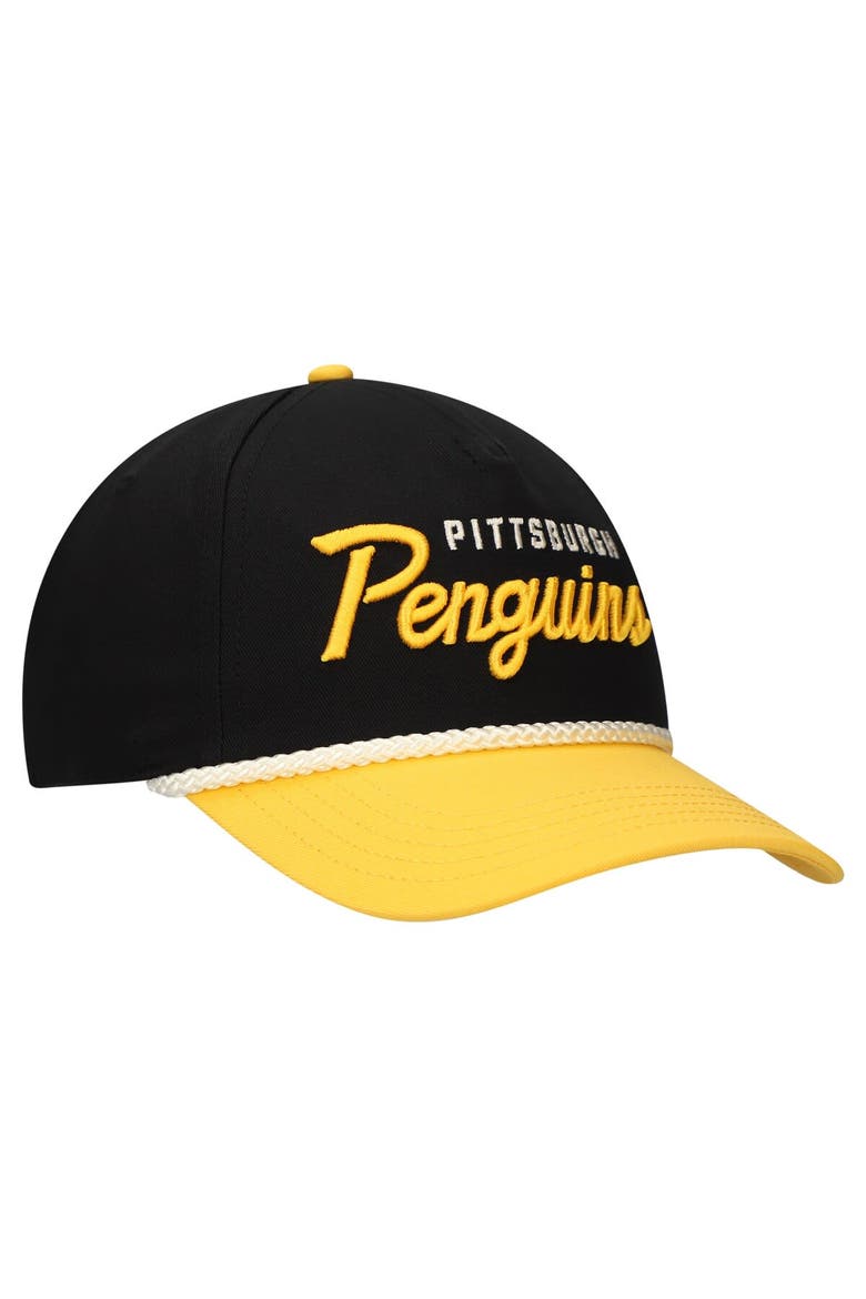 Men's American Needle Black/Gold Pittsburgh Penguins Roscoe Washed Twill Adjustable Hat, Alternate, color, Black